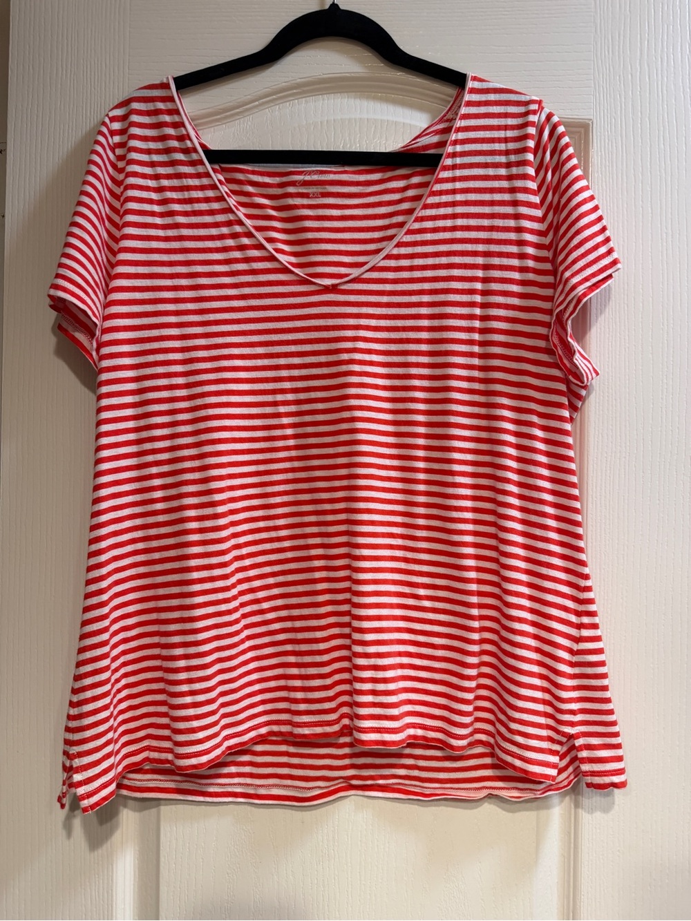 J.Crew Vintage Jersey Relaxed V-Neck T-Shirt in Stripe